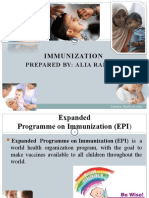Immunization: Prepared By: Alia Rafique