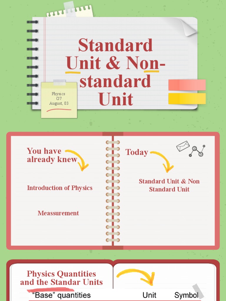 Standard vs Non-Standard Units in Physics | PDF | Science & Mathematics