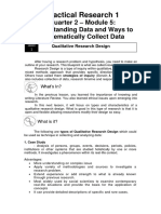 Practical Research 1: Quarter 2 - Module 5: Understanding Data and Ways To Systematically Collect Data