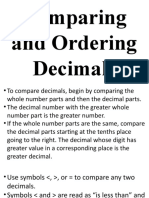 Comparing and Ordering Decimals