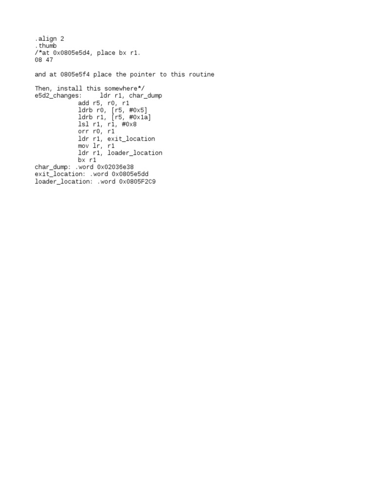 ARM Assembly Code Routine Overview | PDF | Computers
