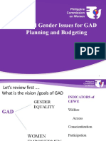 Gender Issues for GAD Planning and Budgeting