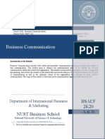 Business Communication OUTLINE Spring 2021