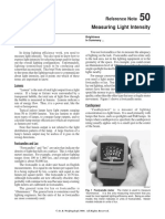 Measuring Light Intensity: Reference Note