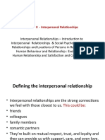UNIT - II - Interpersonal Relationships