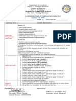 WEEKLY HOME LEARNING PLAN IN Quarter 2 General Math DJ