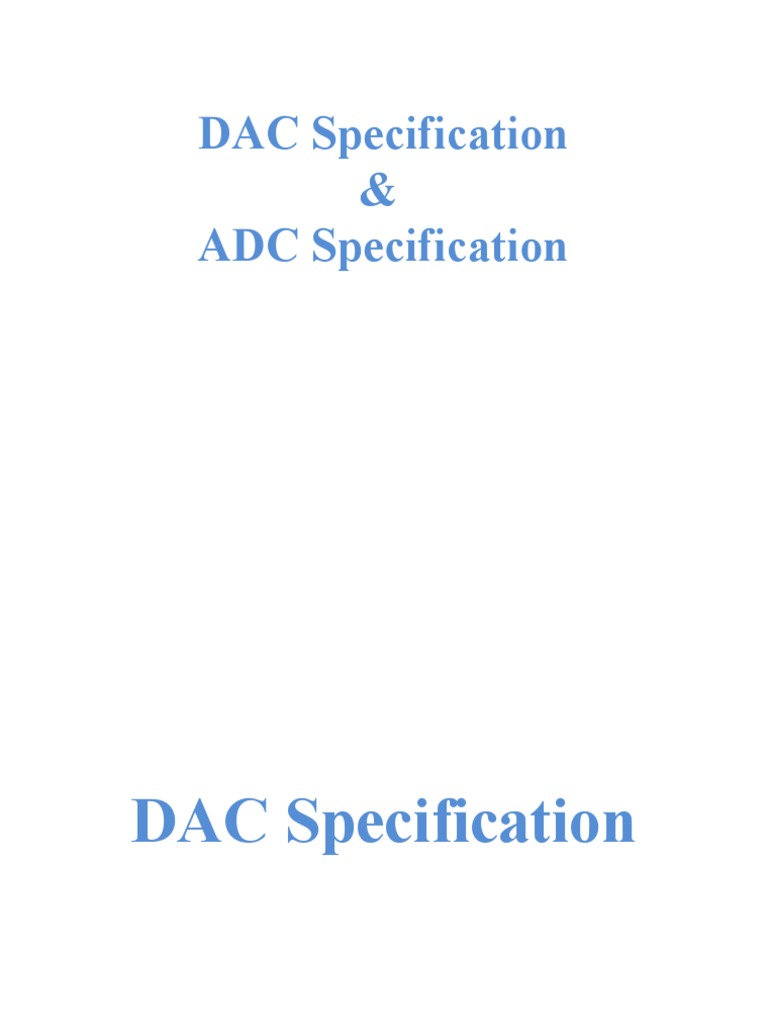 Unit 4 Specification of DAC & ADC PDF Analogue Electronics