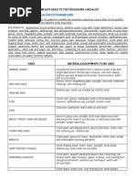 Complete Head To Toe Procedure Checklist