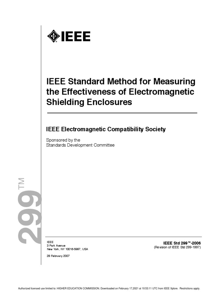 299-2006 IEEE Standard Method For Measuring The Effectiveness of ...