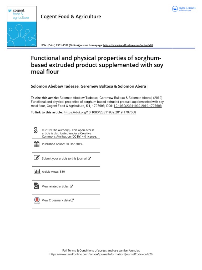 Functional and Physical Properties of Based Extruded Product