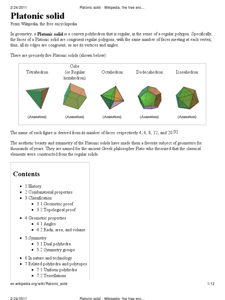 Platonic Solid | PDF | Convex Geometry | Geometry