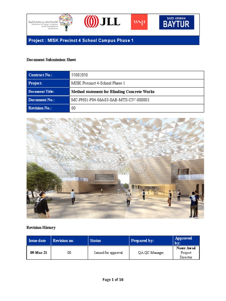 Method Statement for Blinding Concrete | PDF | Occupational Safety And ...