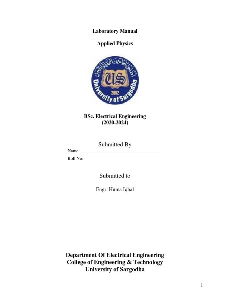 Final Applied Physics Lab Manual | PDF | Electromagnetic Induction | Relay