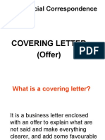 Covering Letter of Offer To Students