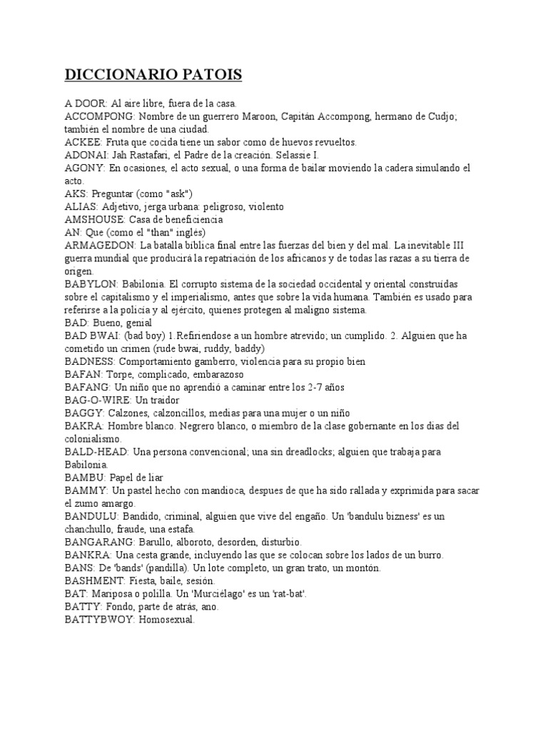Diccionario Patois PDF Religión y creencia
