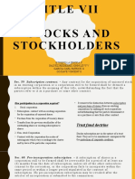 TITLE VII STOCKHOLDERS AND SHAREHOLDERS