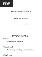 Ecommerce Website: Website Name: Karki Store