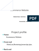 Ecommerce Website: Website Name: Karki Store