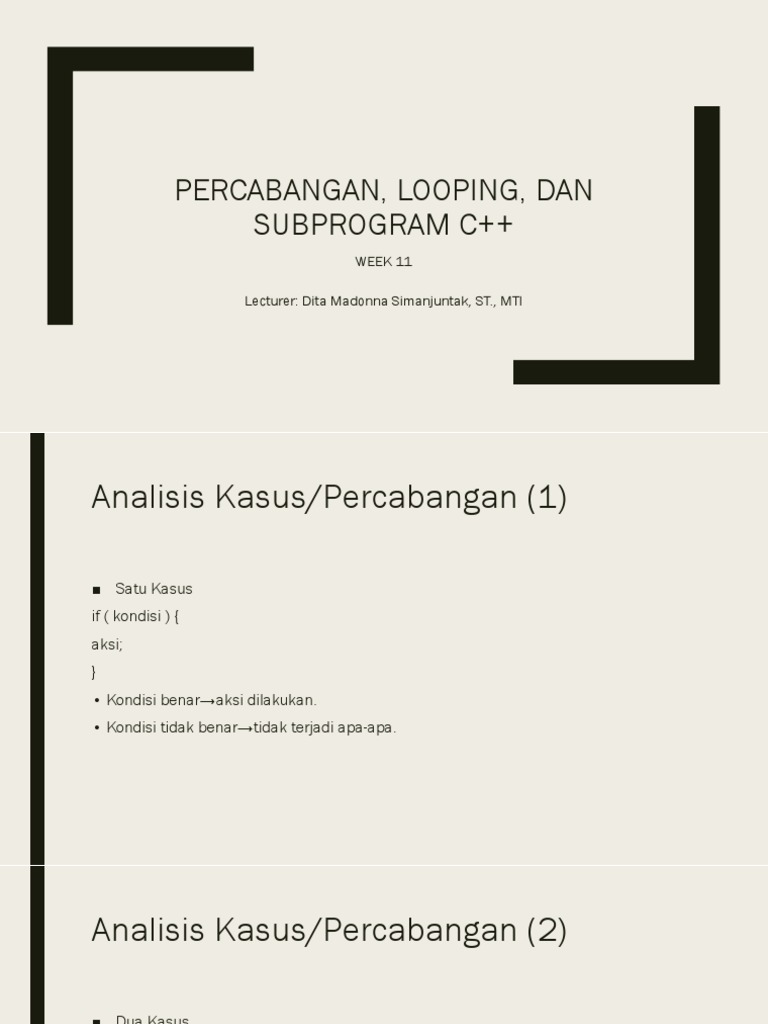 Materi C++: Percabangan & Looping | PDF