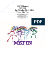 MSFIN Report ACF3200 Tutorial: Monday 11:00-12:30 Tutor: Eka Tan