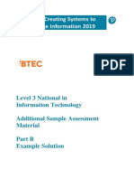 Unit 2 Creating Systems to Manage Information 2019 Level 3 National in Information Technology Additional Sample Assessment Material Part B