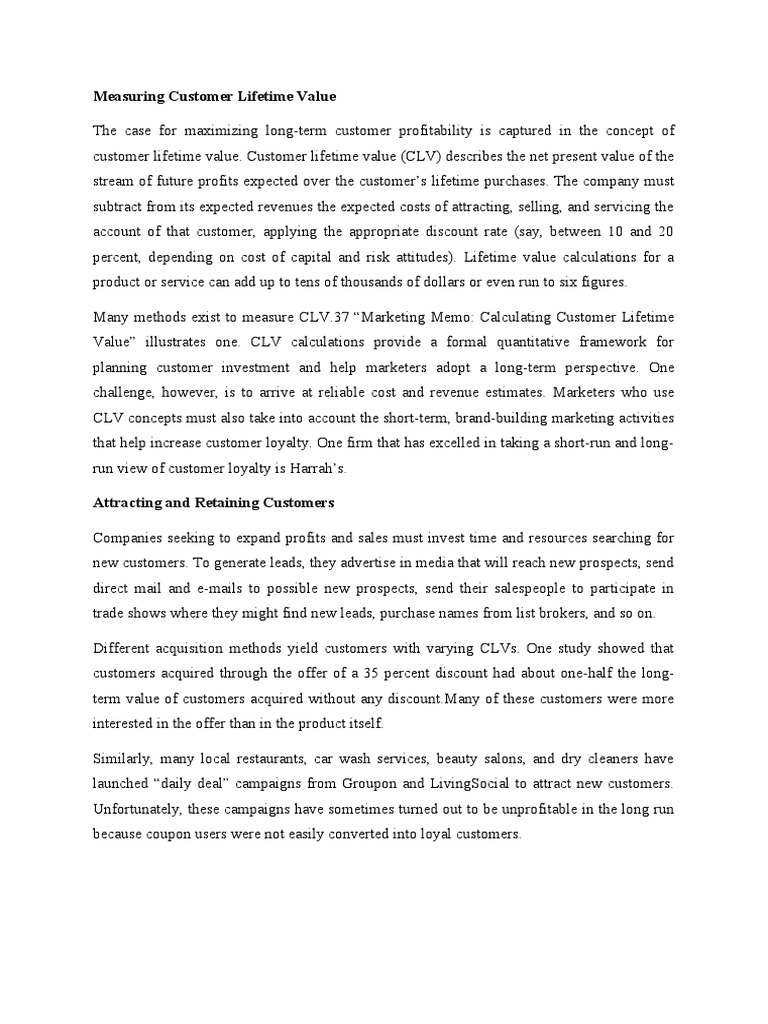 Maximizing Customer Lifetime Value | PDF | Business Economics | Marketing