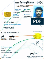 UNION OF INDIA Driving Licence: Vinod Kumar