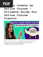 How To Create An Online Course