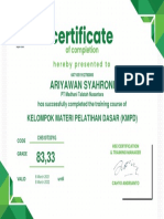 Ariyawan Syahroni: Kelompok Materi Pelatihan Dasar (KMPD)
