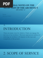 General Notes On The Selection of The Architect