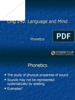 LING 240 Language and Mind Phonetics