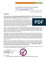 PETITION Force Démocratique Haïtien Intégré-FDHI and The MILEVA (Military and Law Enforcement Veterans Association) 15 Mars 2021