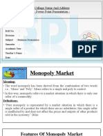 Monopoly Market PPT - Business Economics