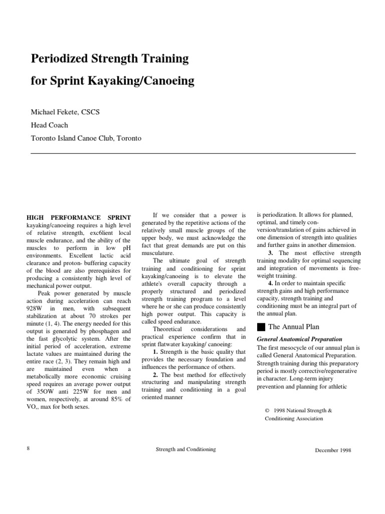 Kayak Strength Training PDF Strength Training Weight Training