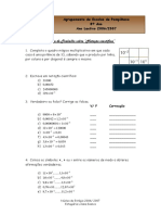 Notação científica - Ficha de trabalho sobre potências de 10 e conversão de unidades