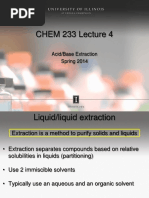 CHEM 233 Lecture 4: Acid/Base Extraction Spring 2014