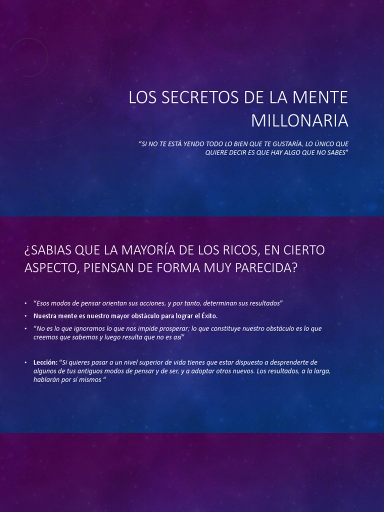 Secretos de la Mente Millonaria | PDF | Mente