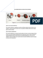 Combustión del etanol: reacción exotérmica