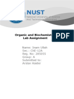 Organic and Biochemistry Lab Assignment