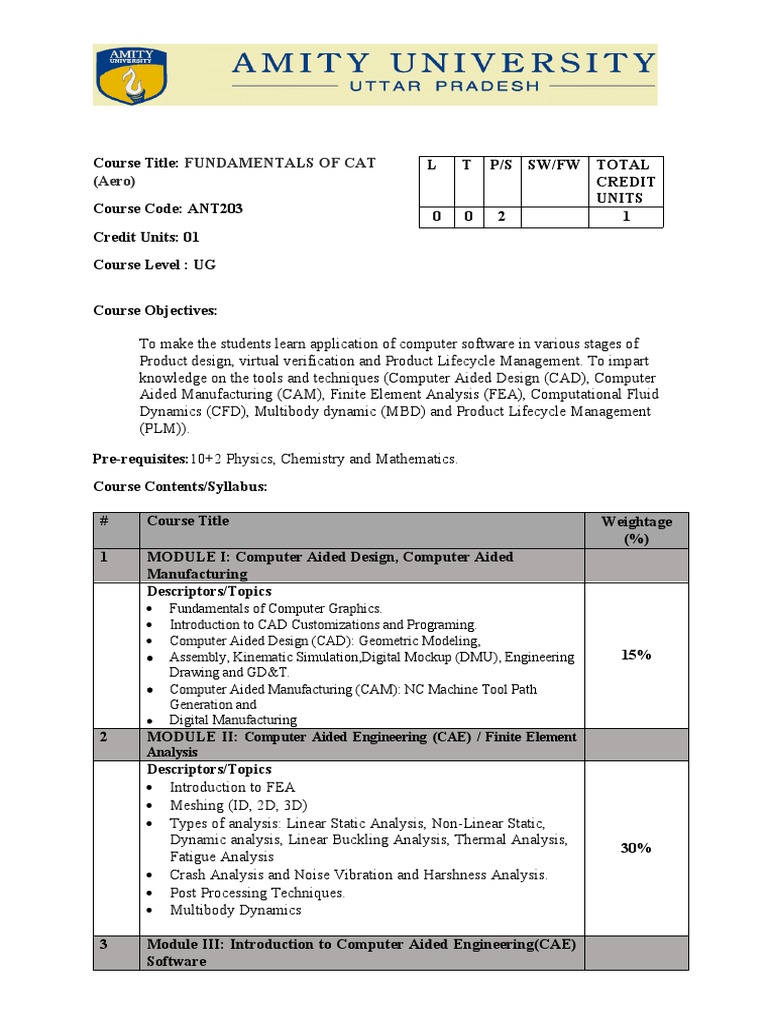 Fundamentals of CAT in Engineering | PDF | Product Lifecycle | Finite ...