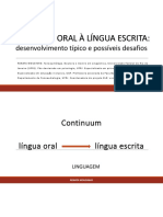 Lingua Oral e Lingua Escrita - Dra. Renata Mousinho