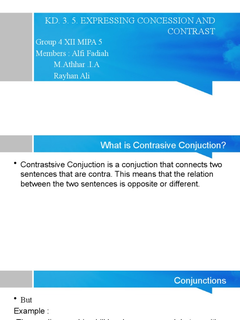 Concession and Contrast in English Grammar | PDF | Syntactic ...