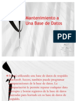 Mantenimiento A Una Base de Datos