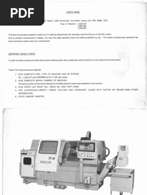 Okuma LC20 Parts Book | PDF Okuma LC20 Parts Book | PDF