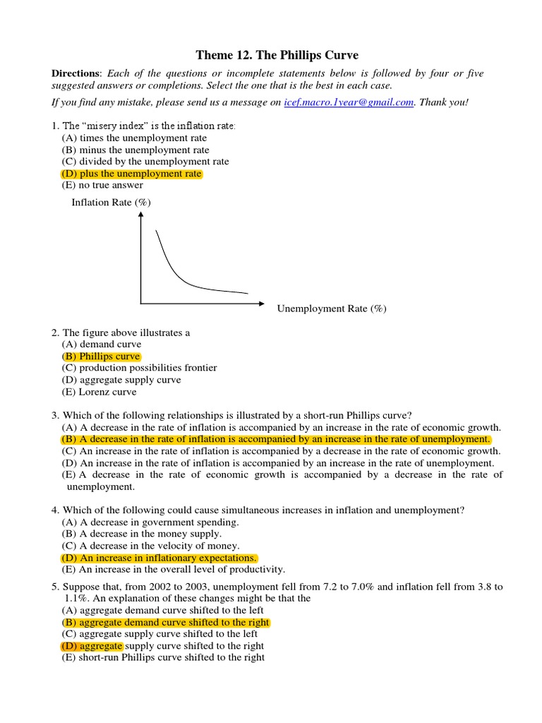 Understanding the Phillips Curve Dynamics | PDF | Phillips Curve | Full ...