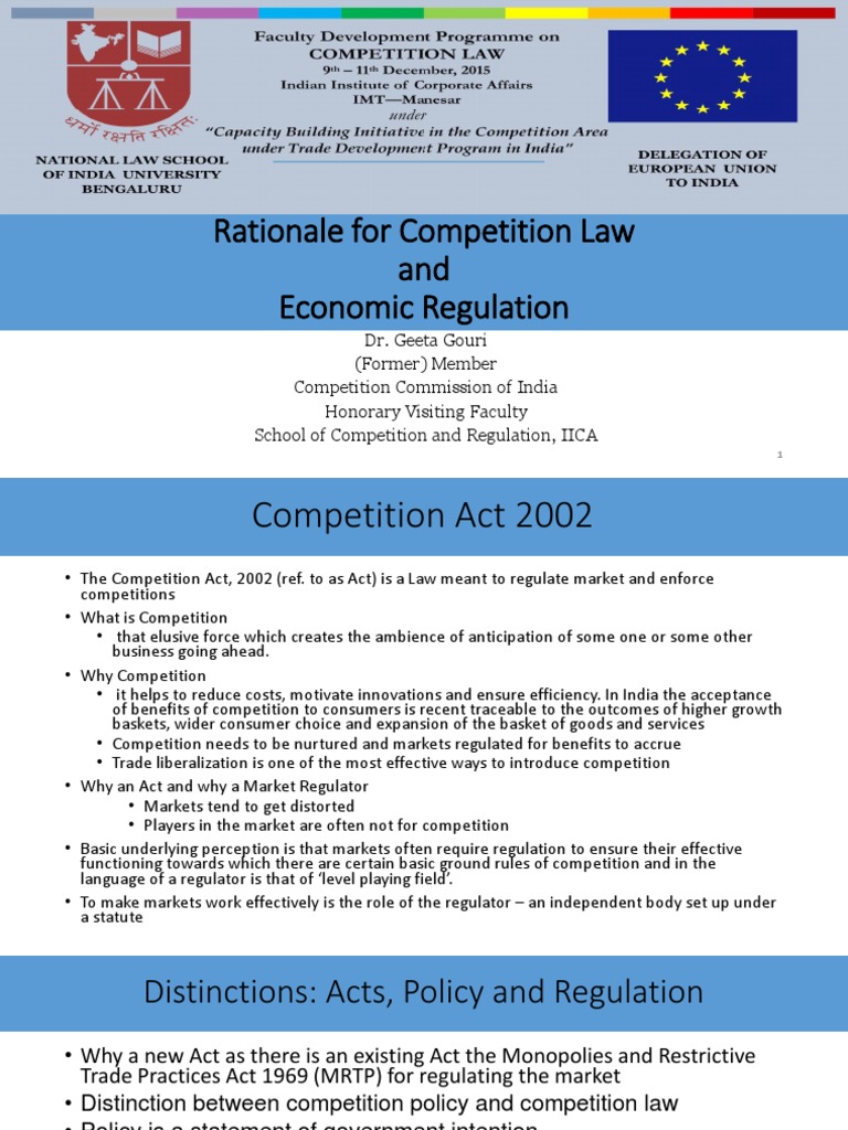 Rationale For Competition Law and Economic Regulation PDF