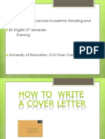 Advanced Academic Reading and Writing Cover Letter
