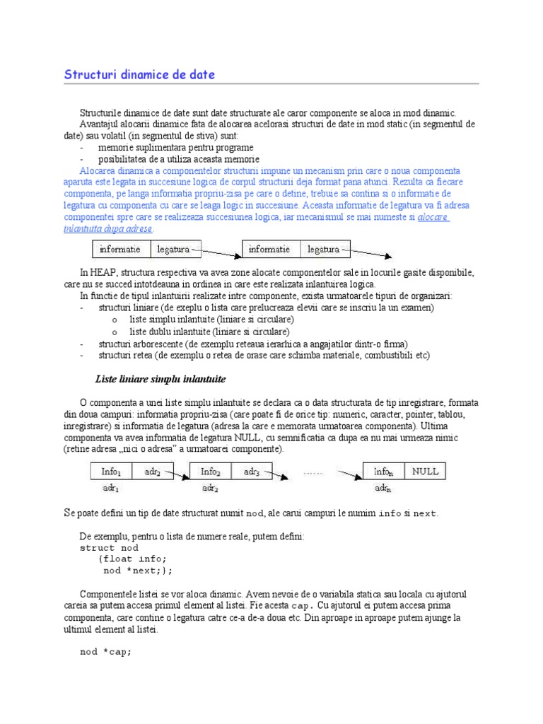 Structuri Dinamice de Date | PDF