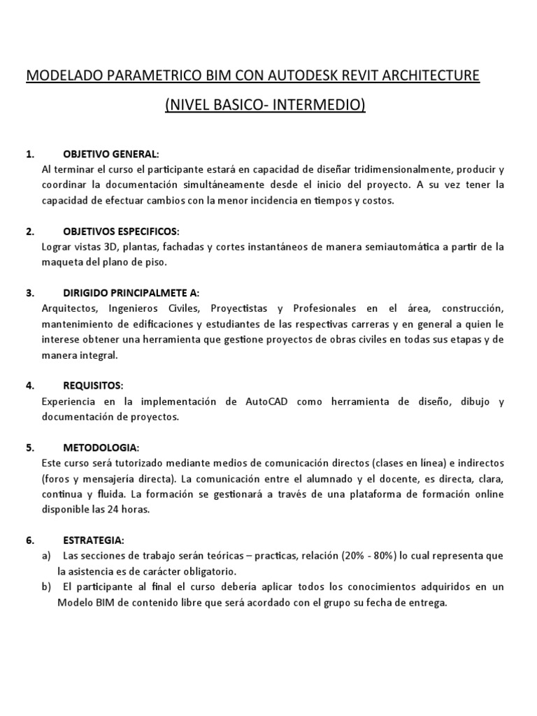 Curso Intermedio de Revit BIM | PDF | Autodesk Revit | Informática y ...