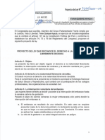 Proyecto de Ley Que Reconoce El Derecho A La Maternidad Libremente Decidida